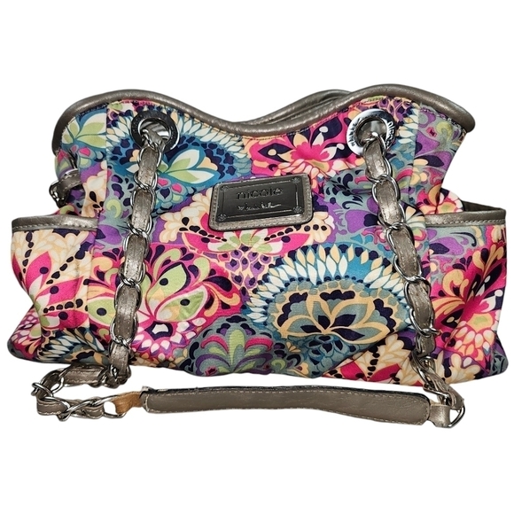 Nicole By Nicole Miller Y2K Retro Slouchy Multicolor Floral Bag Purse - Picture 1 of 8
